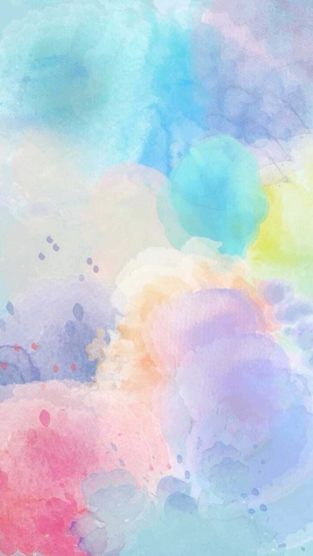watercolor painting, yellow and blue flowers, iPhone, Full HD Phone Wallpaper