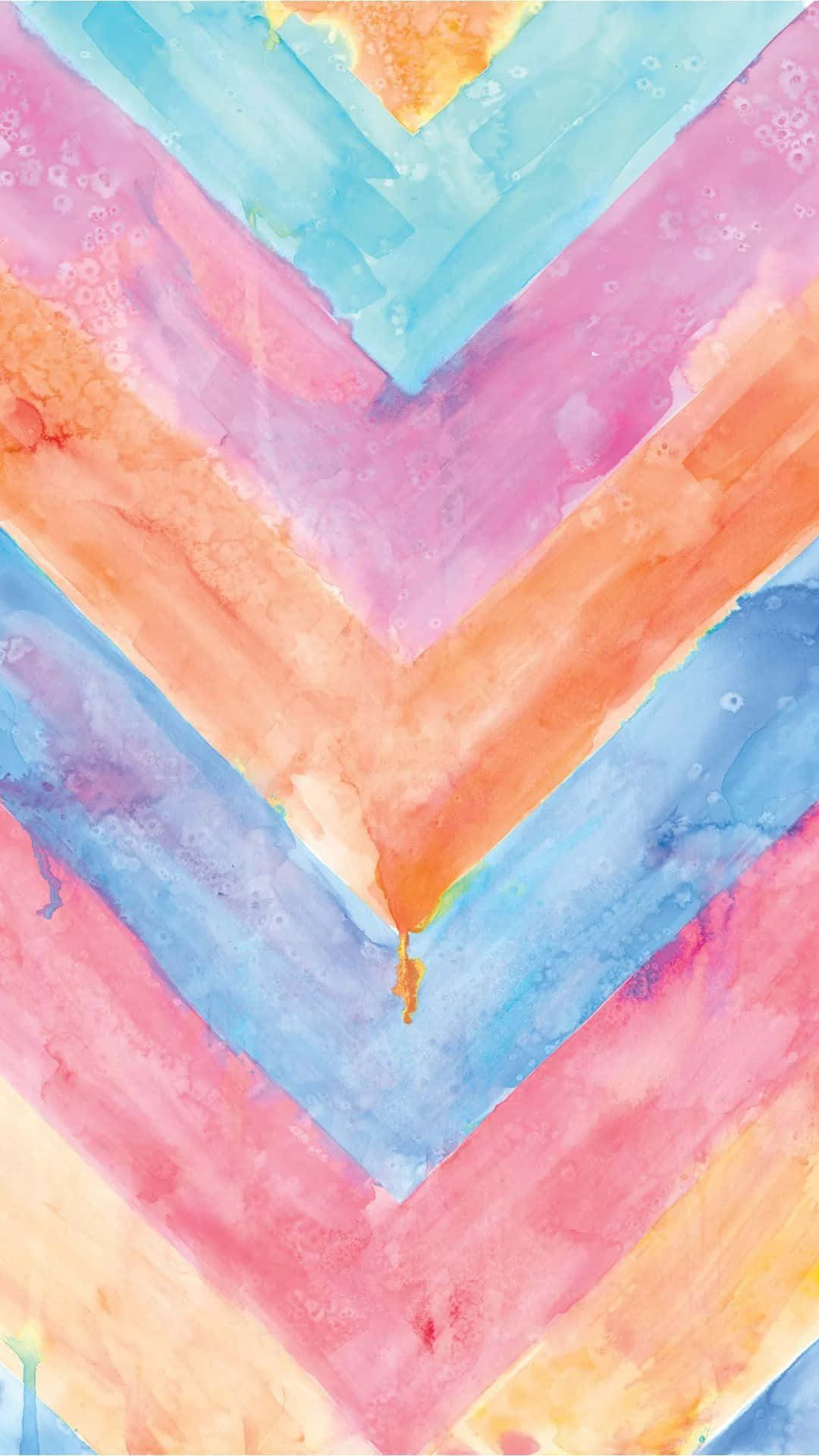 watercolor chevron pattern, pink, blue, Full HD Phone Wallpaper
