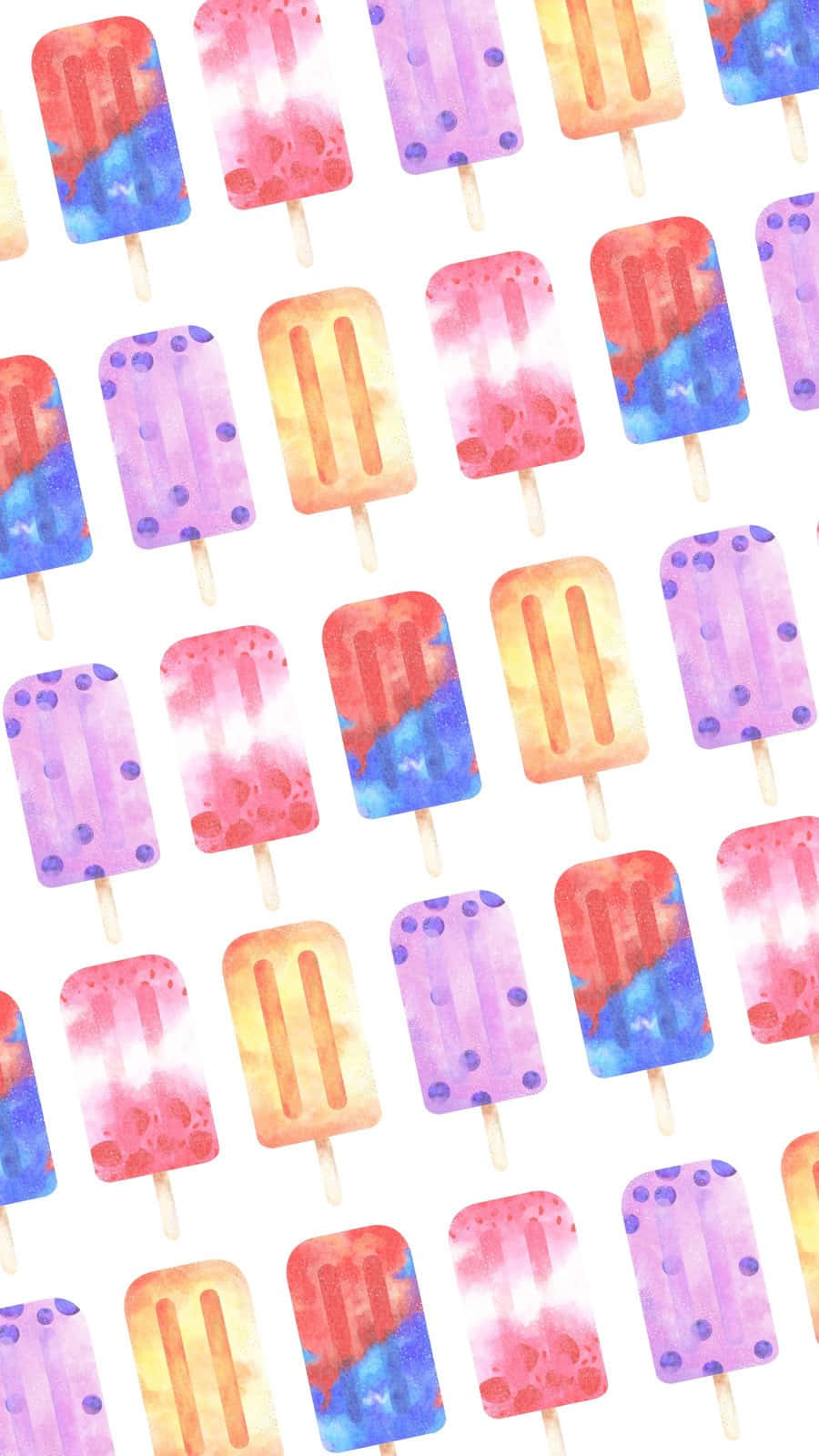 watercolor popsicle pattern, pink, blue, HD Phone Wallpaper