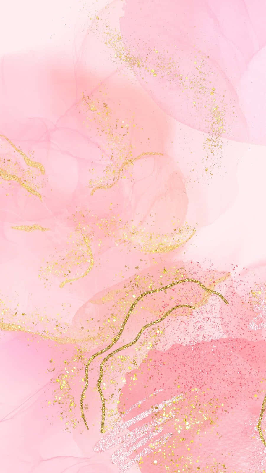 pink gold, watercolor washes, shimmering gold glitter strokes, HD Phone Wallpaper