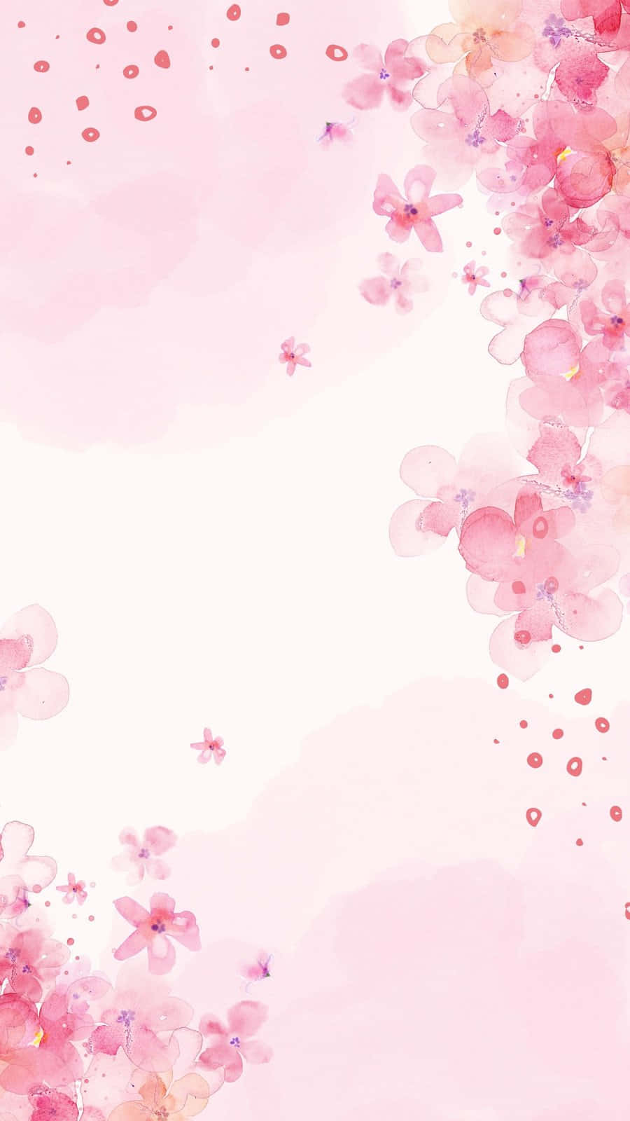 pink floral watercolor, soft pink watercolor blossoms, gentle gradient background, HD Phone Wallpaper
