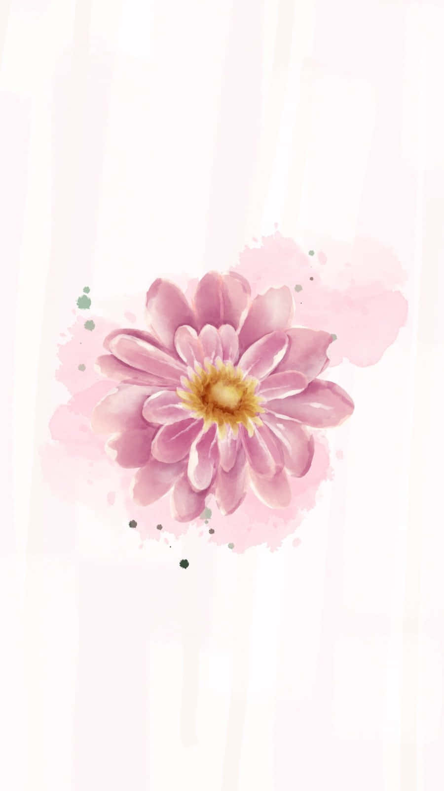 pink watercolor flower, yellow center, soft white background, HD Phone Wallpaper