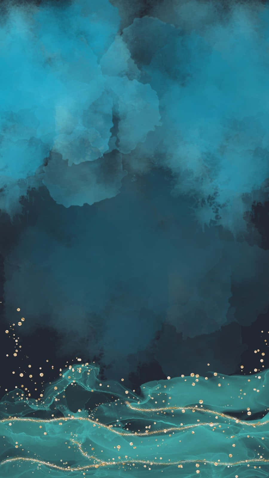 abstract blue watercolor, swirling teal, dark blue hues, HD Phone Wallpaper