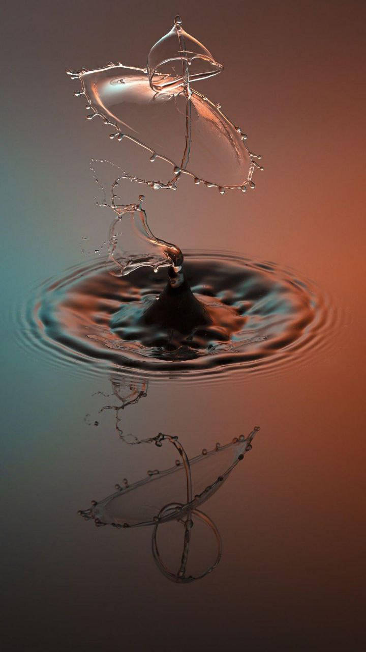 water drop, symmetrical crown, rippling pool, HD Phone Wallpaper