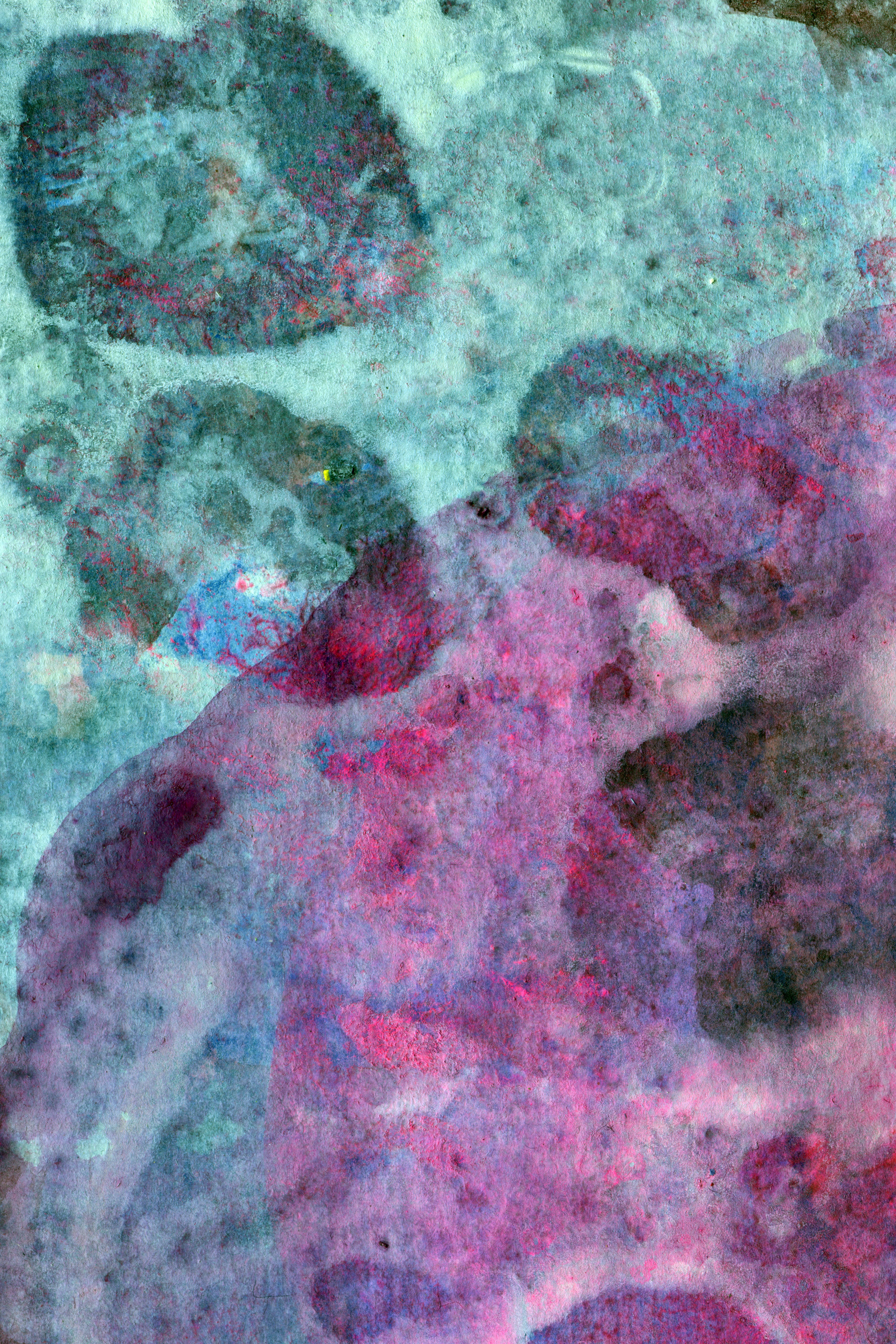 watercolor, teal, pink, 5K Phone Wallpaper