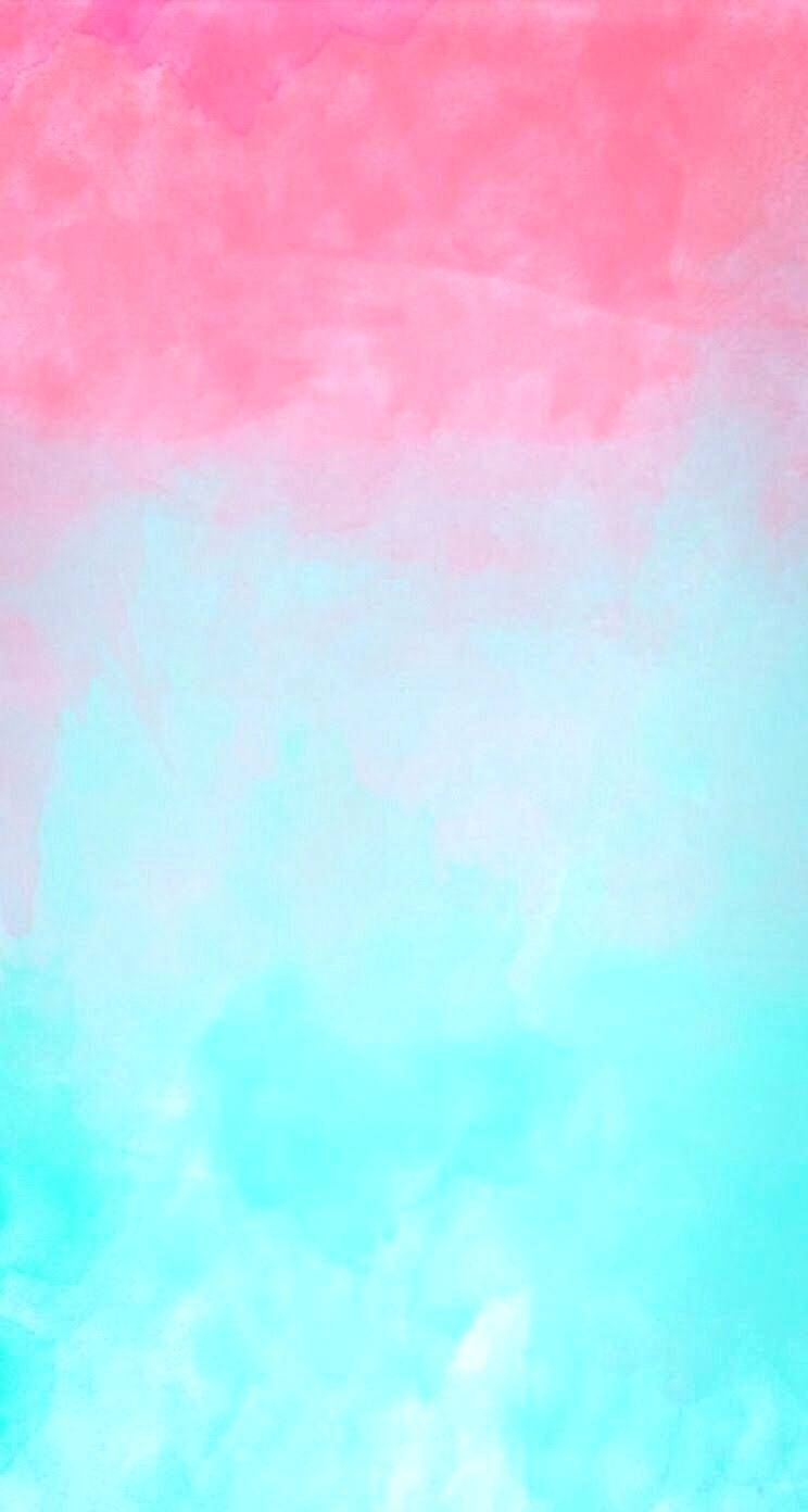 teal, pink, watercolor, HD Phone Wallpaper