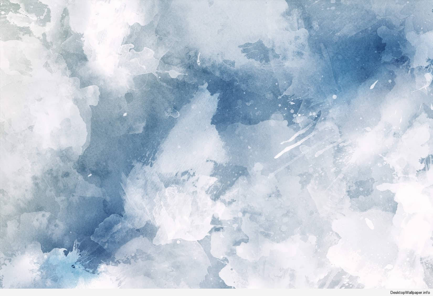 blue clouds, abstract watercolor art, blue and white clouds, HD Desktop Wallpaper