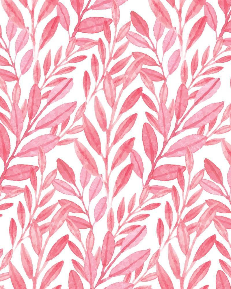pink reef, watercolor art, pink leaves, SD Phone Wallpaper