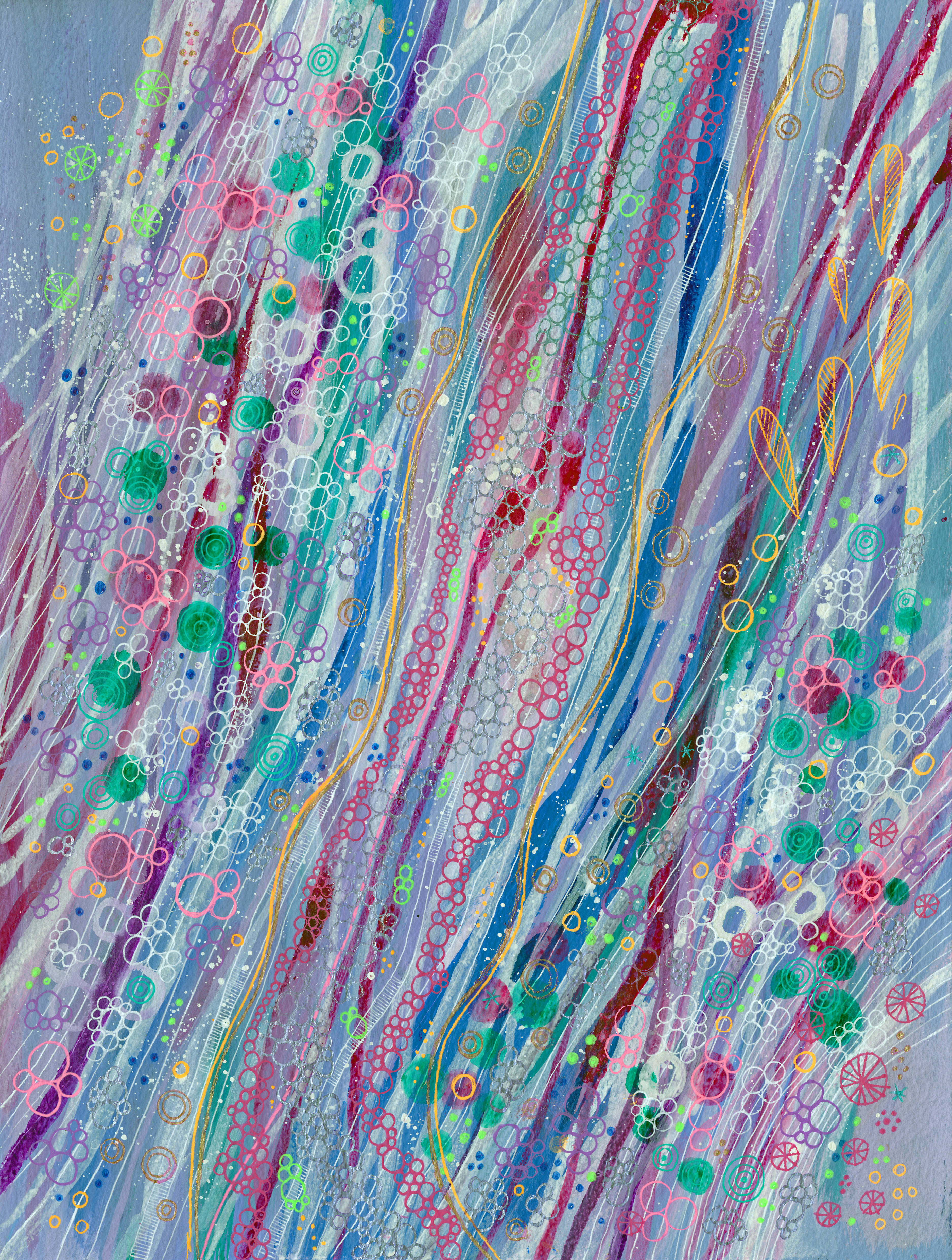 watercolor, abstract shapes, swirling colorful lines, 4K Phone Wallpaper
