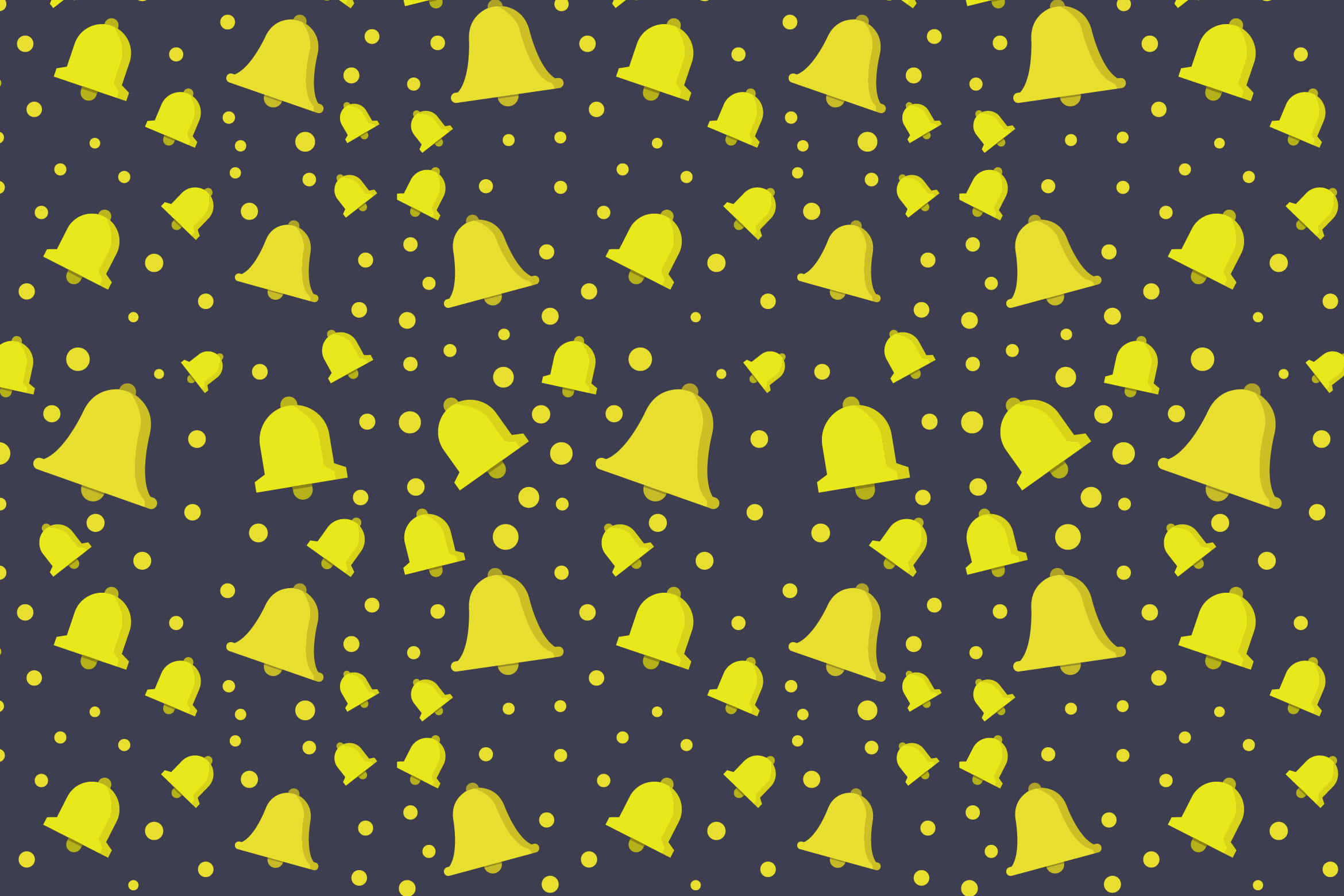bell pattern, bright yellow, dots, Full HD Desktop Wallpaper
