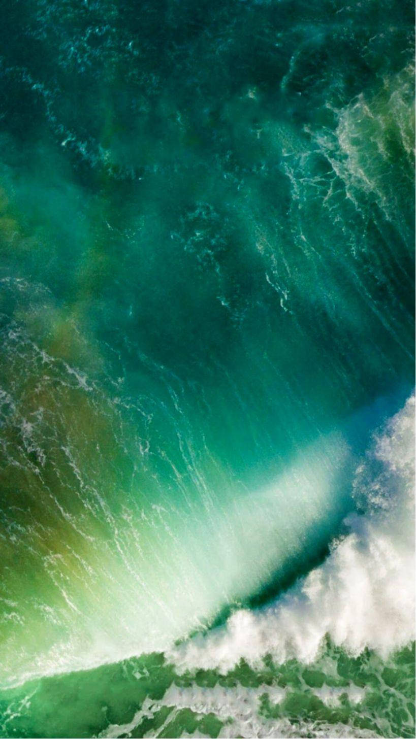 aerial shot, waterfalls, iOS 7, HD Phone Wallpaper