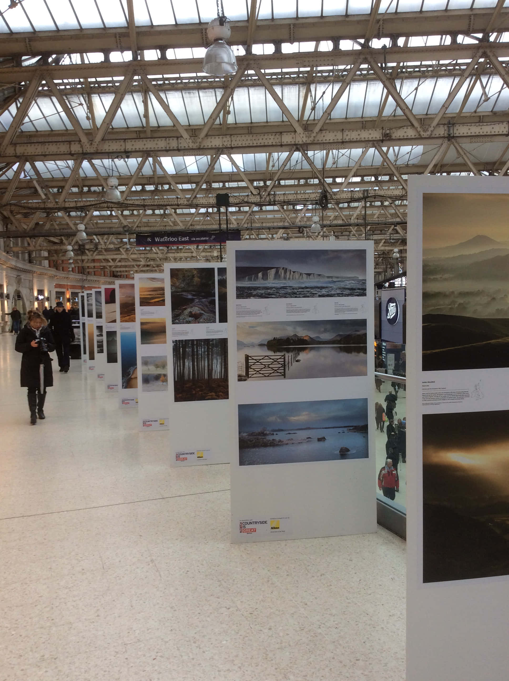 Waterloo Station, industrial glass and steel roof, coastal scenes, 2K Phone Wallpaper