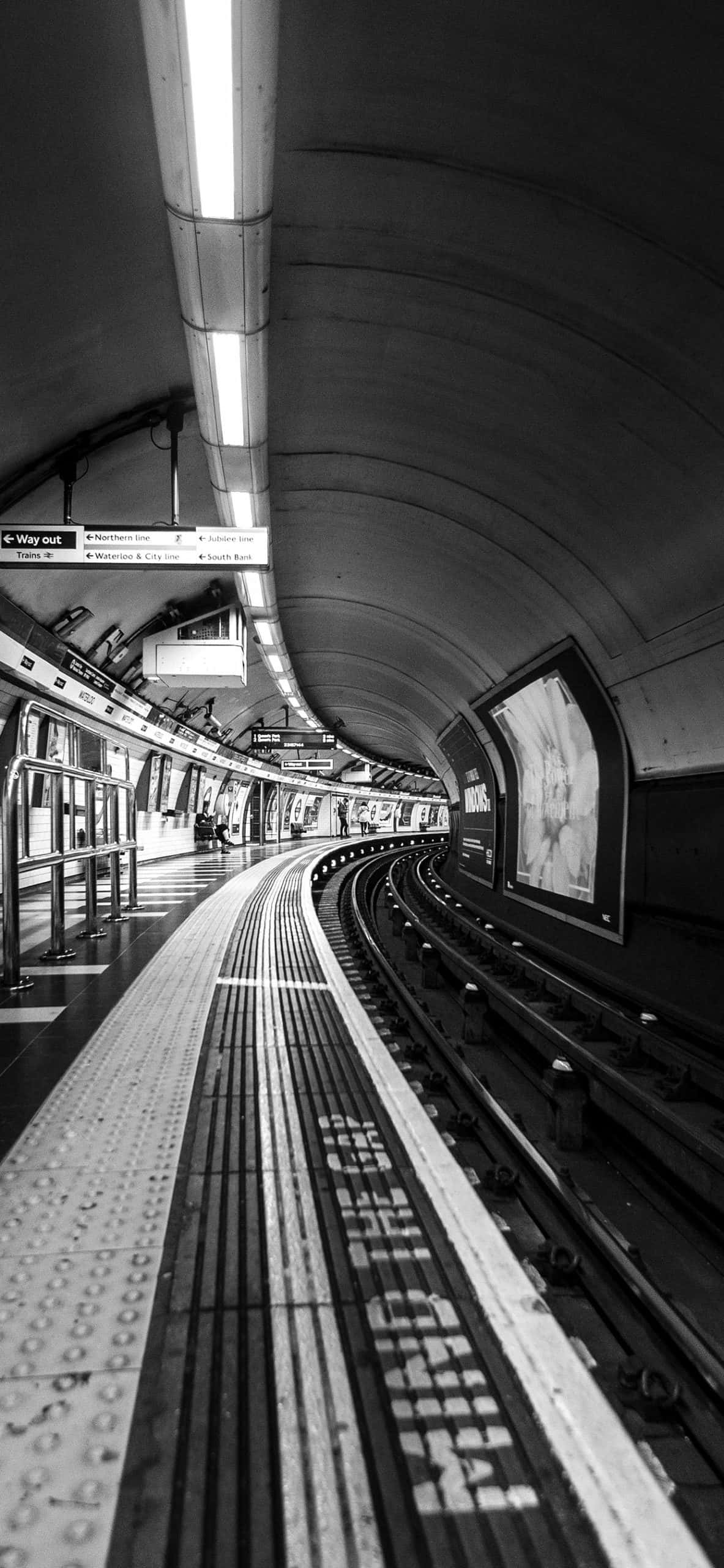 Waterloo Station, tracks, subway platform, 2K Phone Wallpaper
