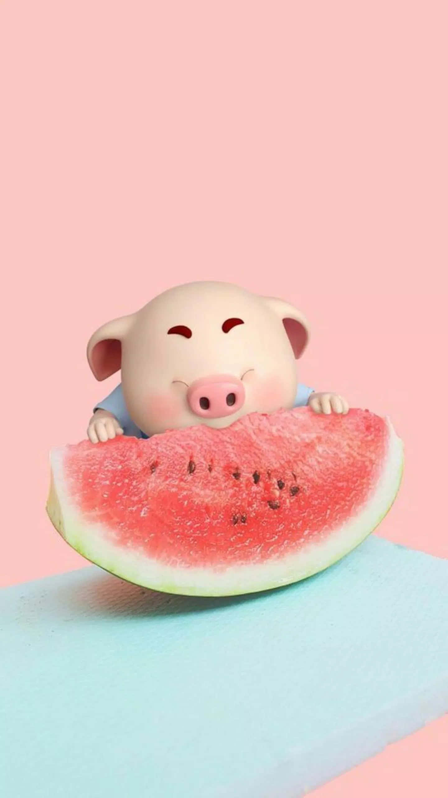 Watermelon iPhone, 3d-rendered, piglet, 2K Phone Wallpaper