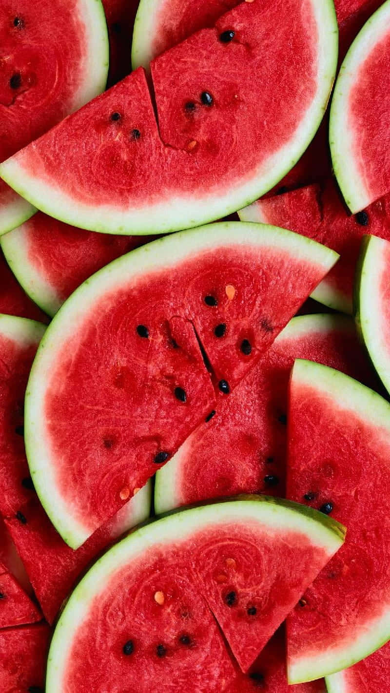 watermelon, vibrant red flesh, black seeds, HD Phone Wallpaper
