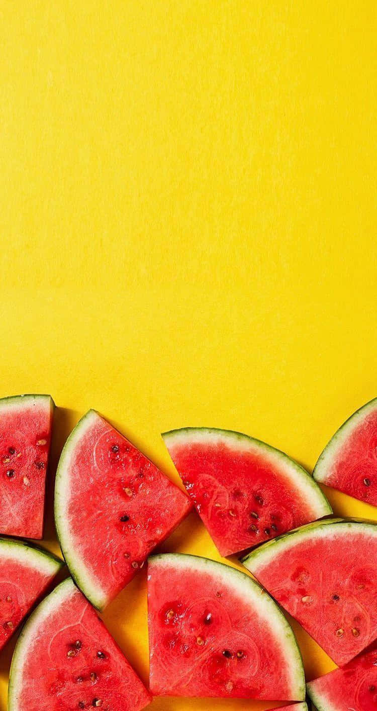 Watermelon iPhone, sliced watermelons, black seeds, HD Phone Wallpaper