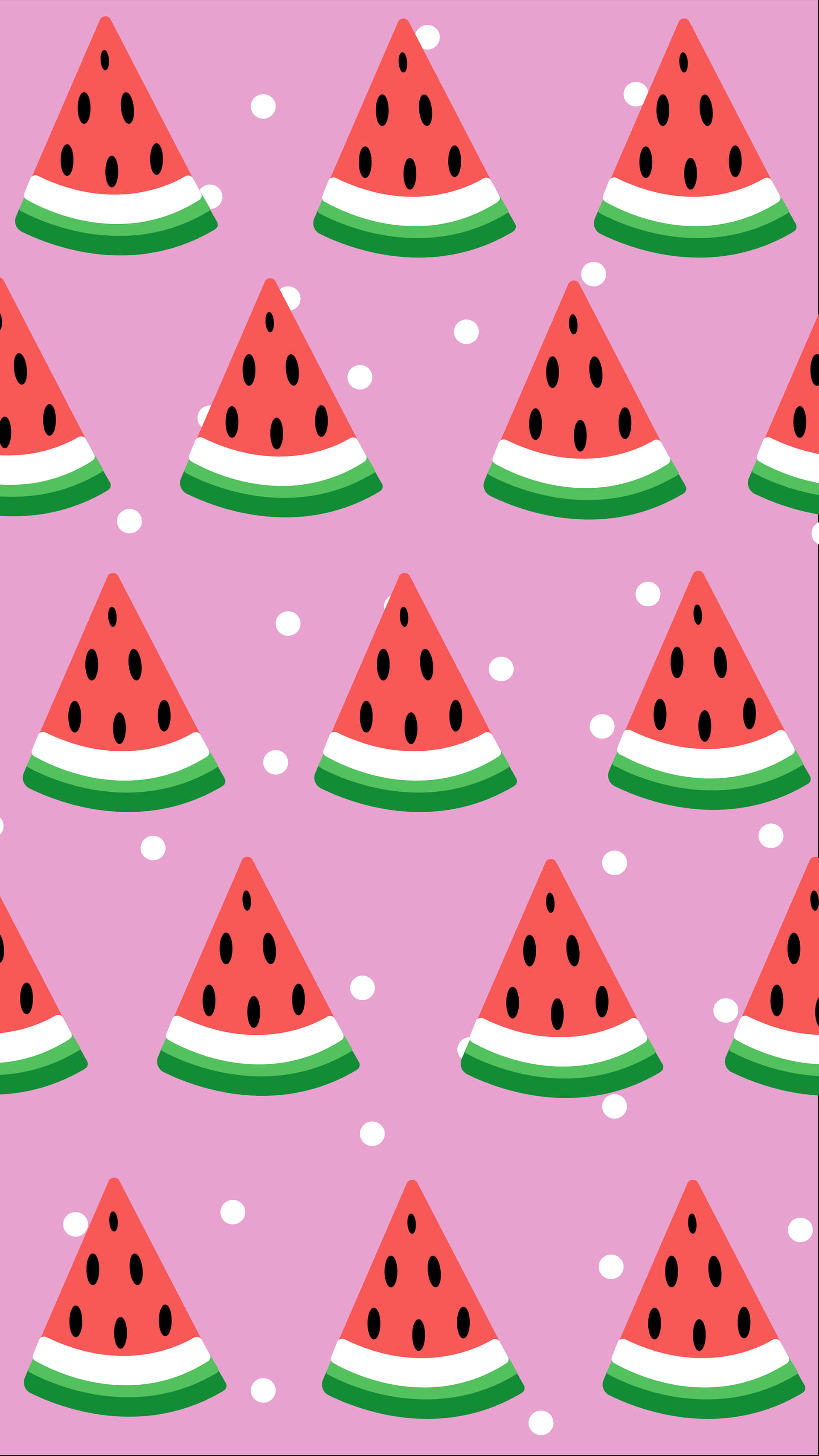 watermelon iPhone, pink background, repeating watermelon slices, 2K Phone Wallpaper