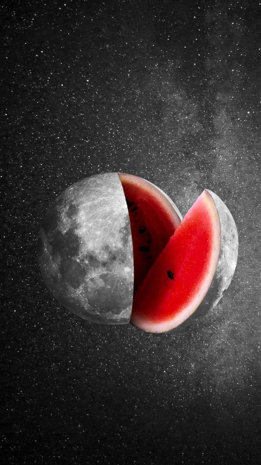 Watermelon iPhone, watermelon slice, moon, HD Phone Wallpaper