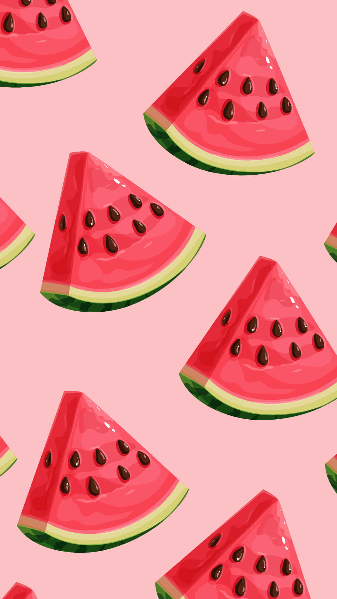 Watermelon iPhone, vibrant watermelon slices, black seeds, Full HD Phone Wallpaper