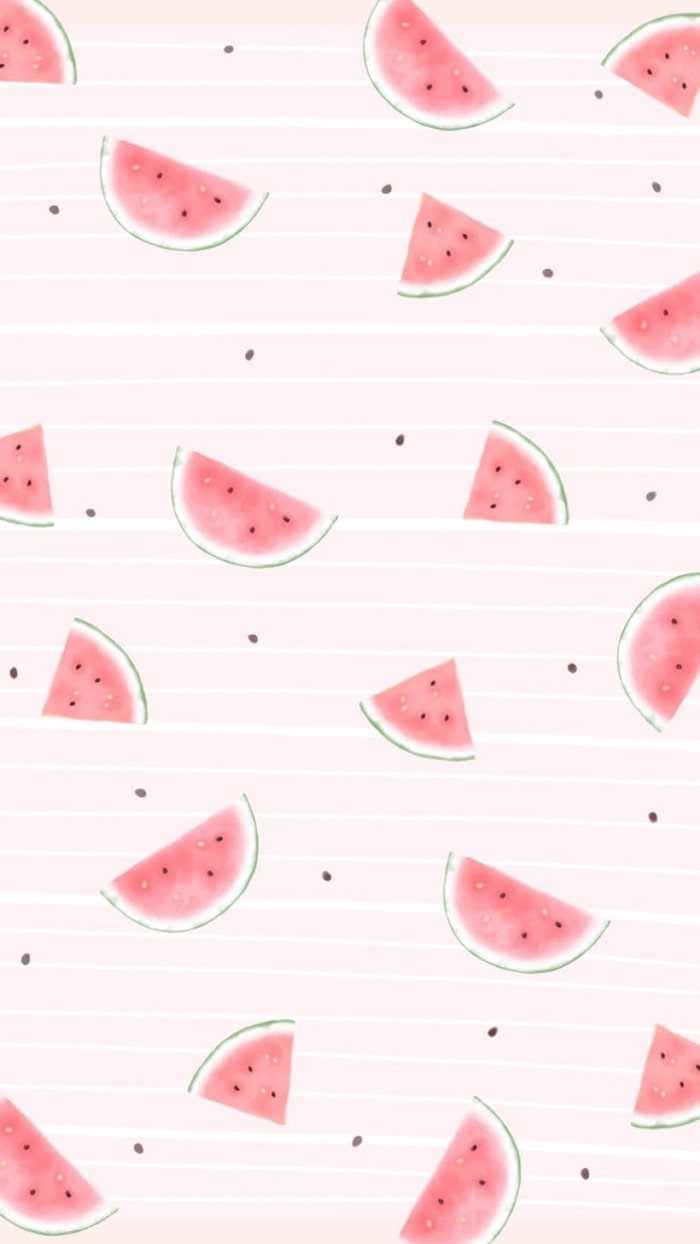 watermelon pattern, iPhone, pink watermelon slices, SD Phone Wallpaper