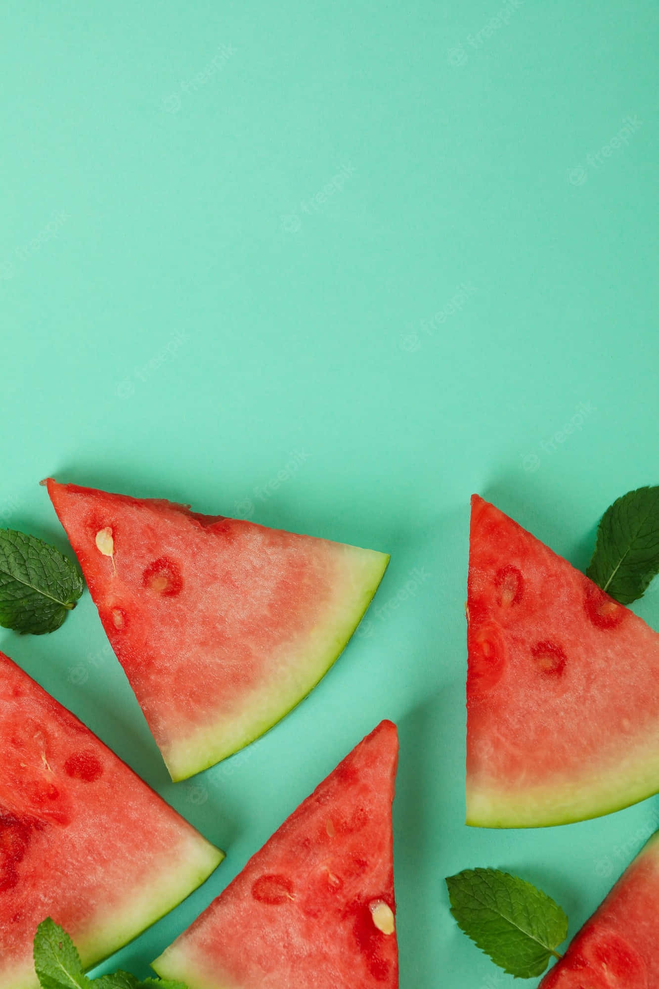 Watermelon iPhone, vibrant teal, fresh watermelon slices, Full HD Phone Wallpaper
