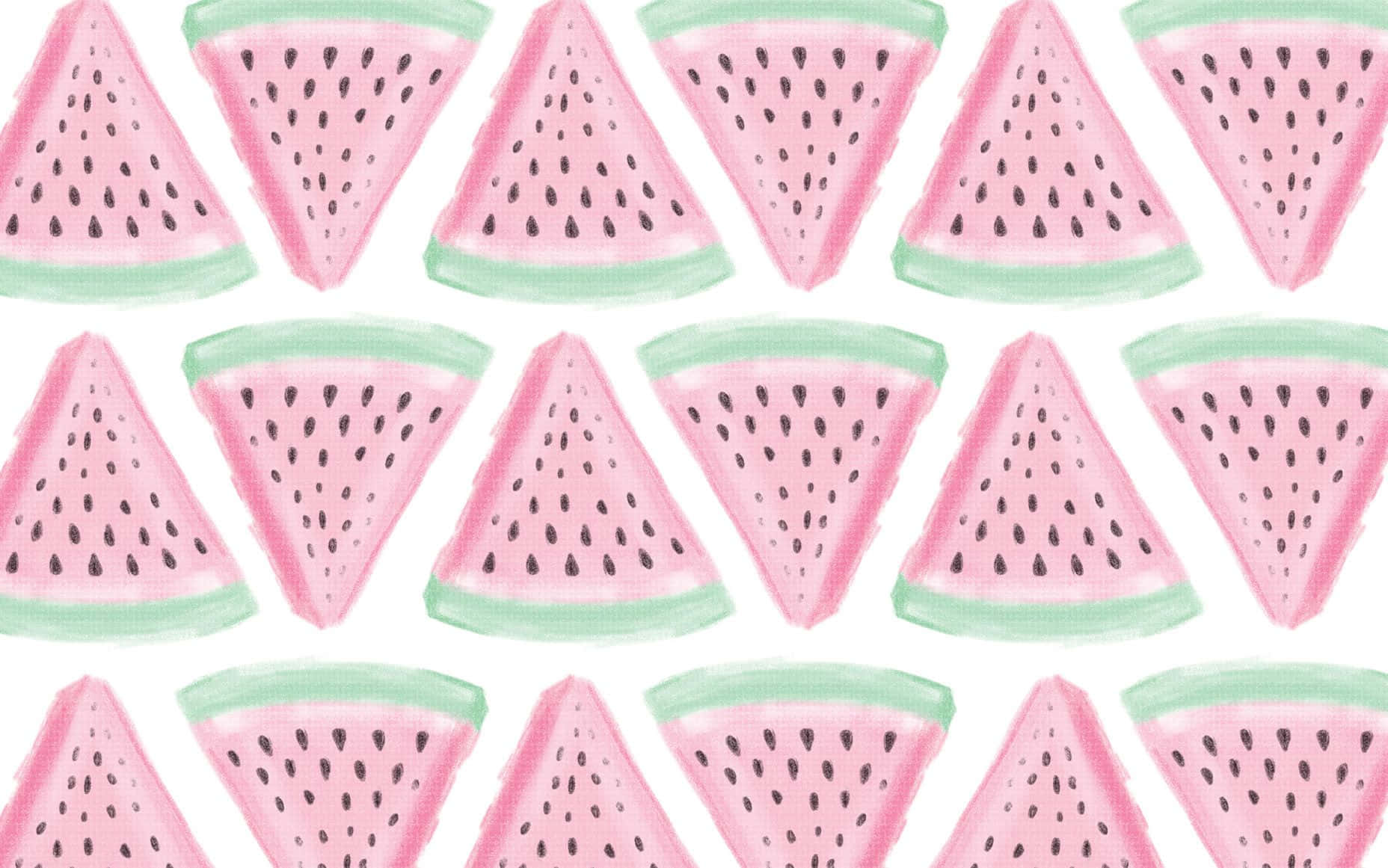 Watermelon Slices, soft pink, green, HD Desktop Wallpaper