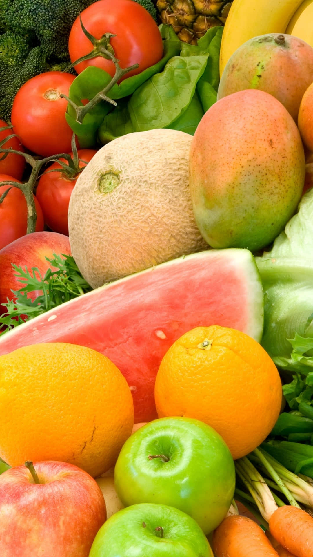 watermelon, tomatoes, mangoes, Full HD Phone Wallpaper
