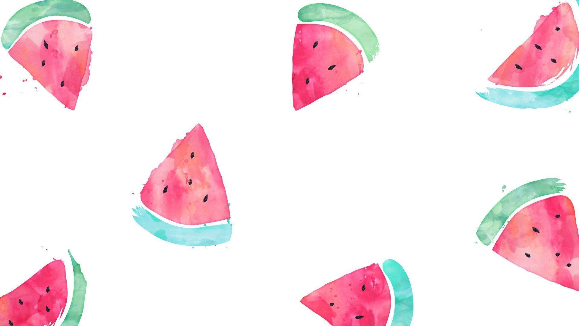 watermelon, pink flesh, green rinds, Full HD Desktop Wallpaper