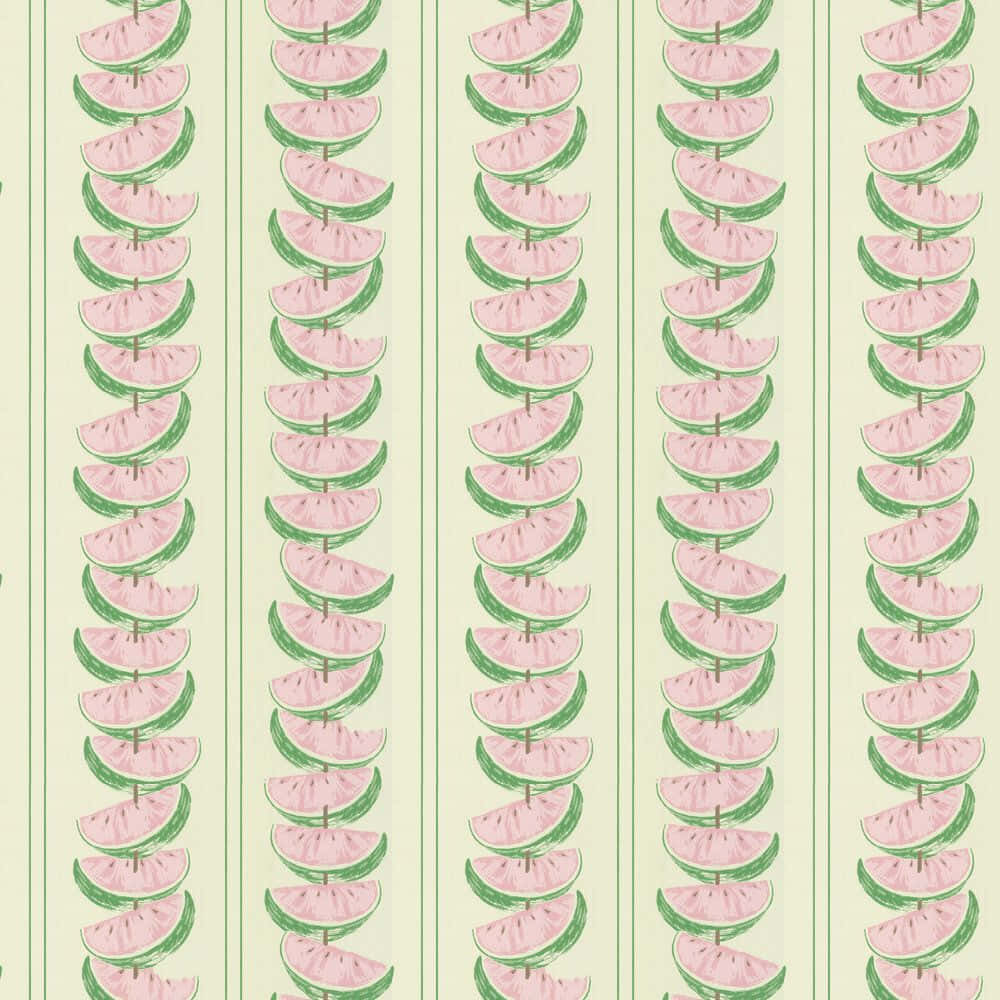 pink watermelon slices, green rinds, pale green background, SD Desktop Wallpaper