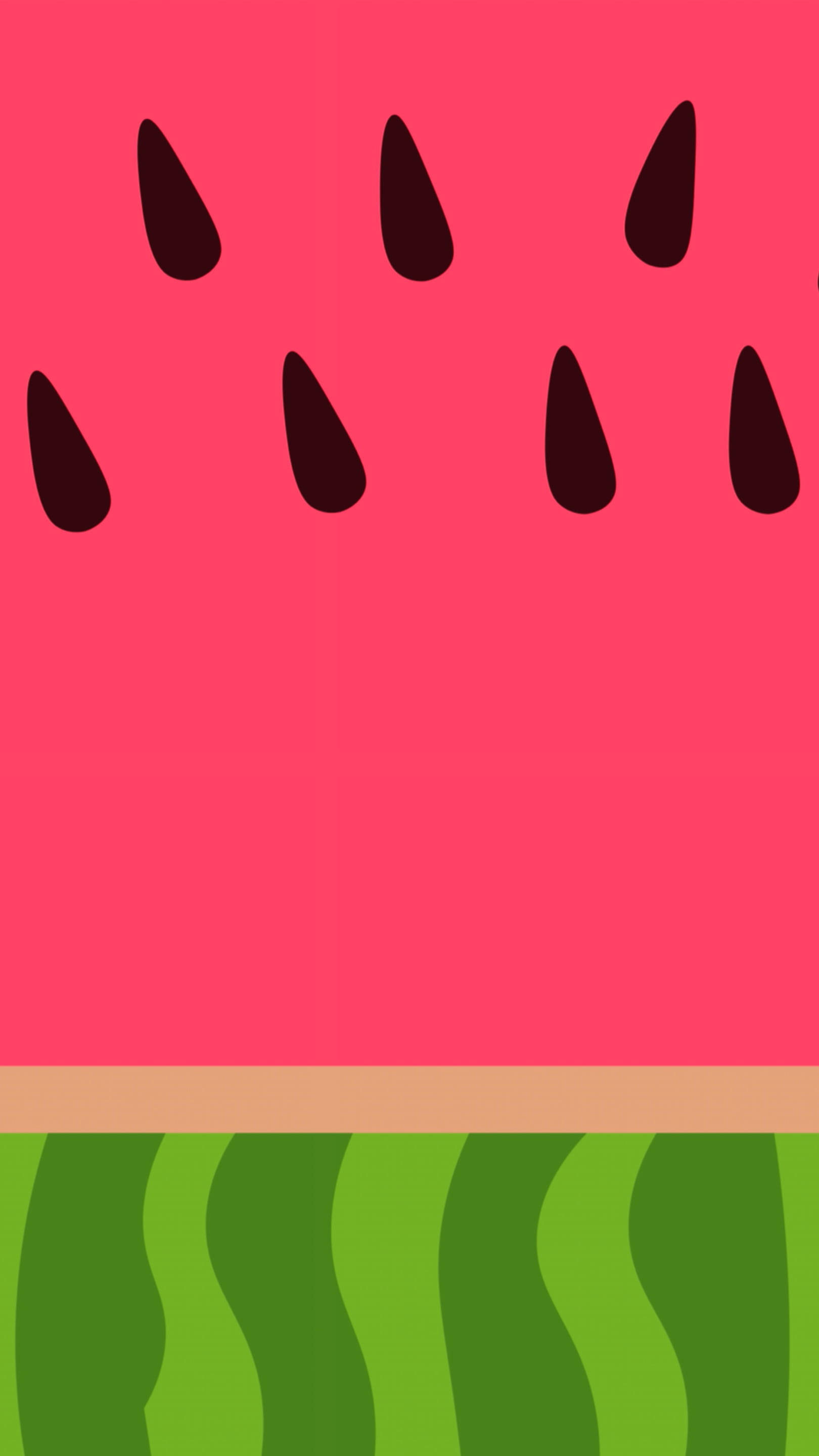 cute watermelon, pink watermelon slice, dark seeds, 2K Phone Wallpaper