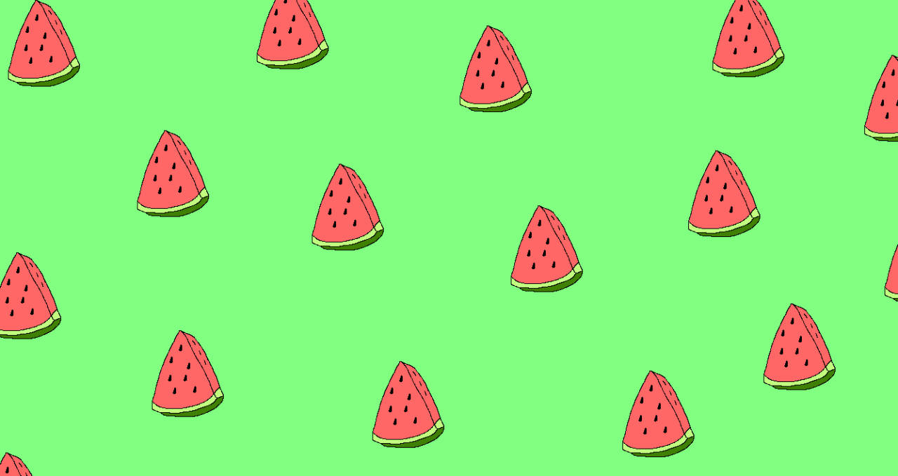 watermelon, 3d-render style, vivid green background, HD Desktop Wallpaper