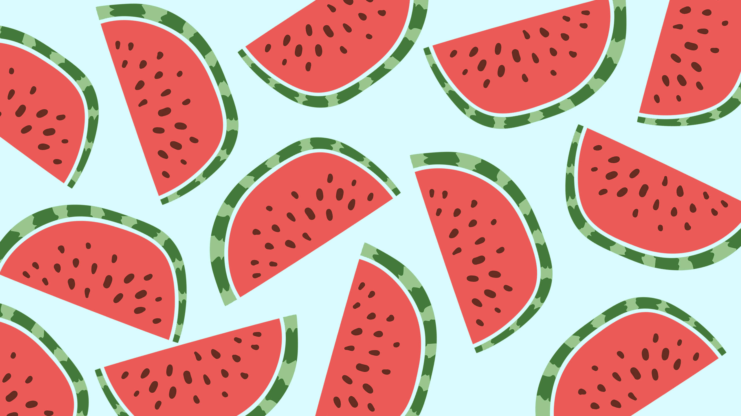 2560x1440, summer watermelon pattern, watermelon slices, 2K Desktop Wallpaper