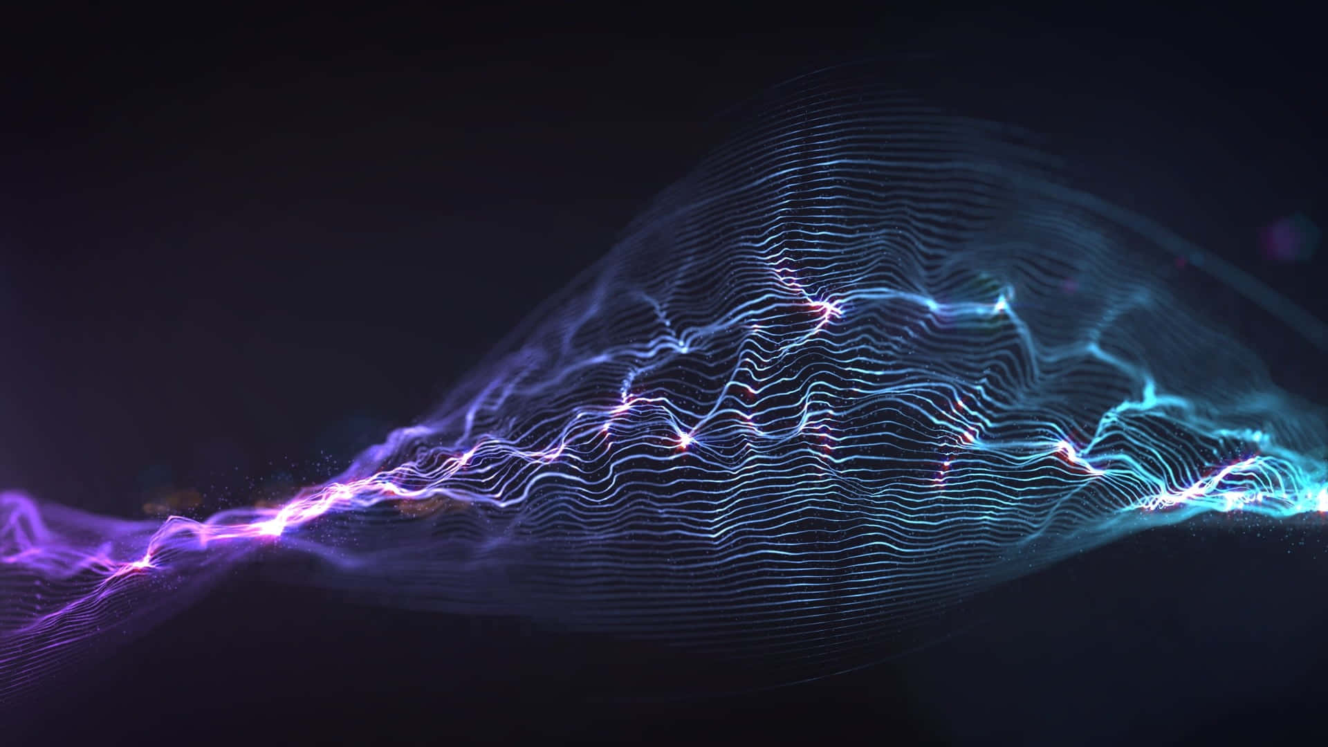 glowing blue, purple energy lines, sparkling particles, Full HD Desktop Wallpaper