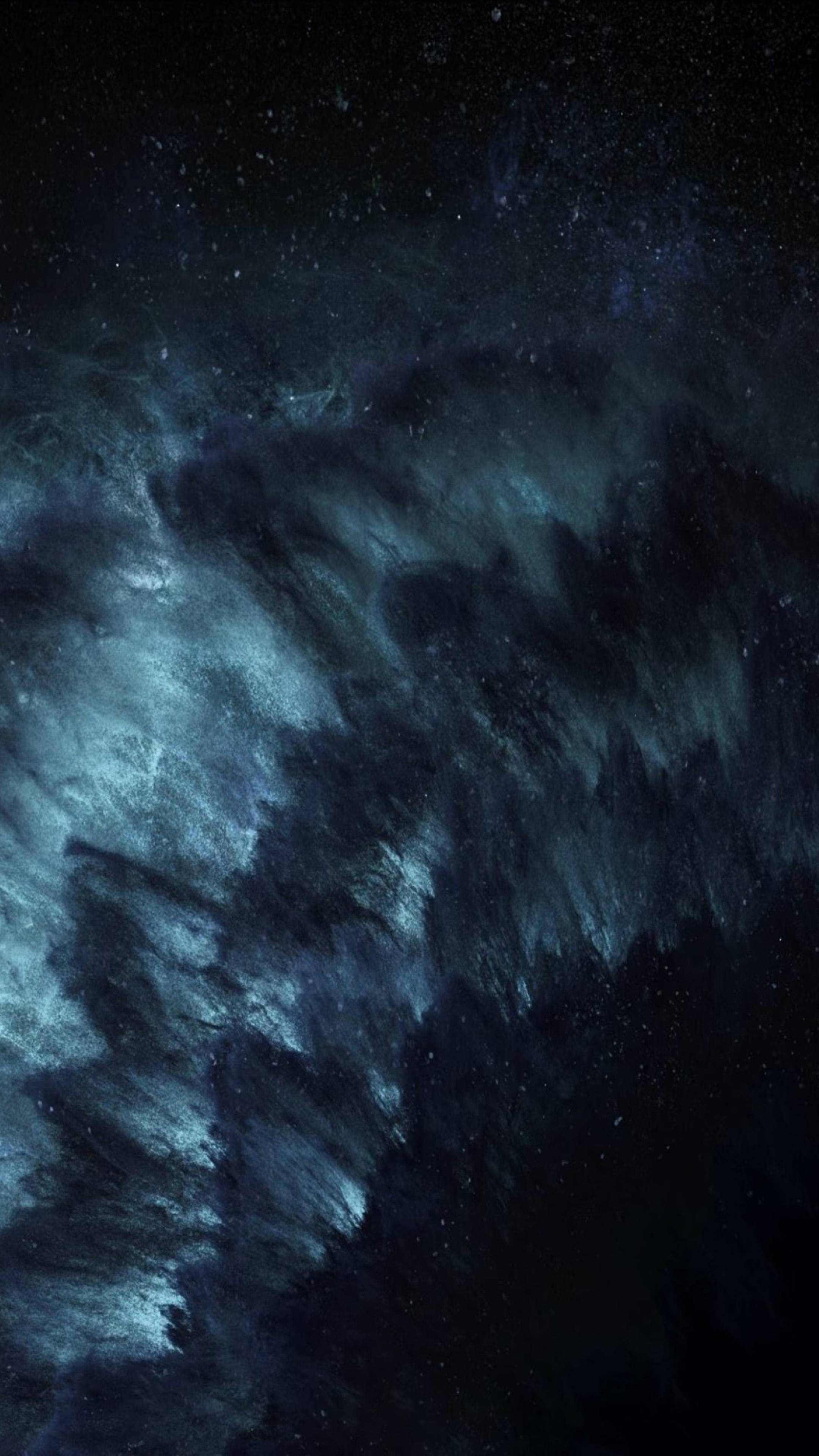 Waves 4K Ultra HD Dark Phone, cosmic nebula, deep blues, 4K Phone Wallpaper