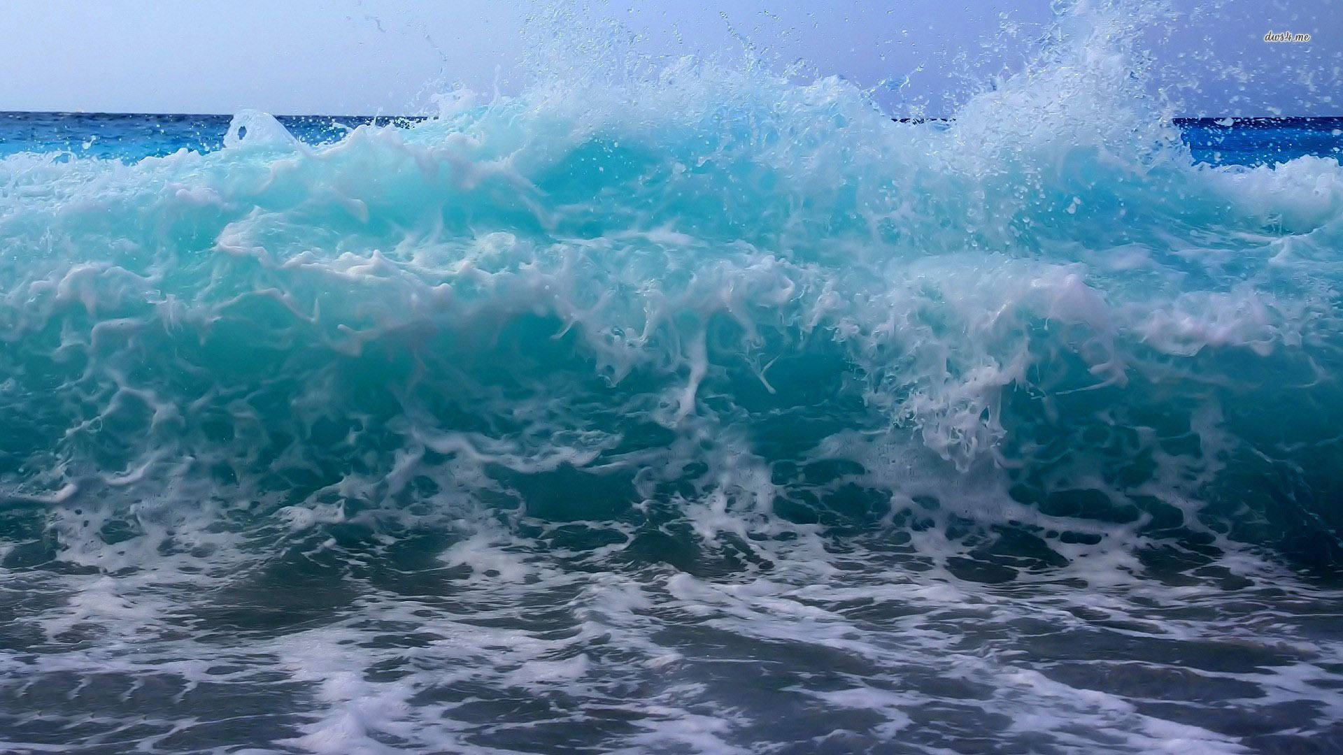 crashing wave, turquoise ocean, white foam, Full HD Desktop Wallpaper