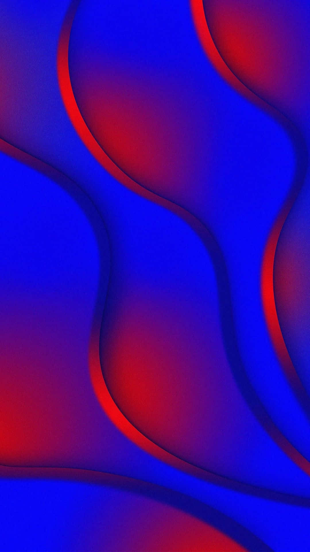 red and blue, abstract waves, glowing curves, Full HD Phone Wallpaper