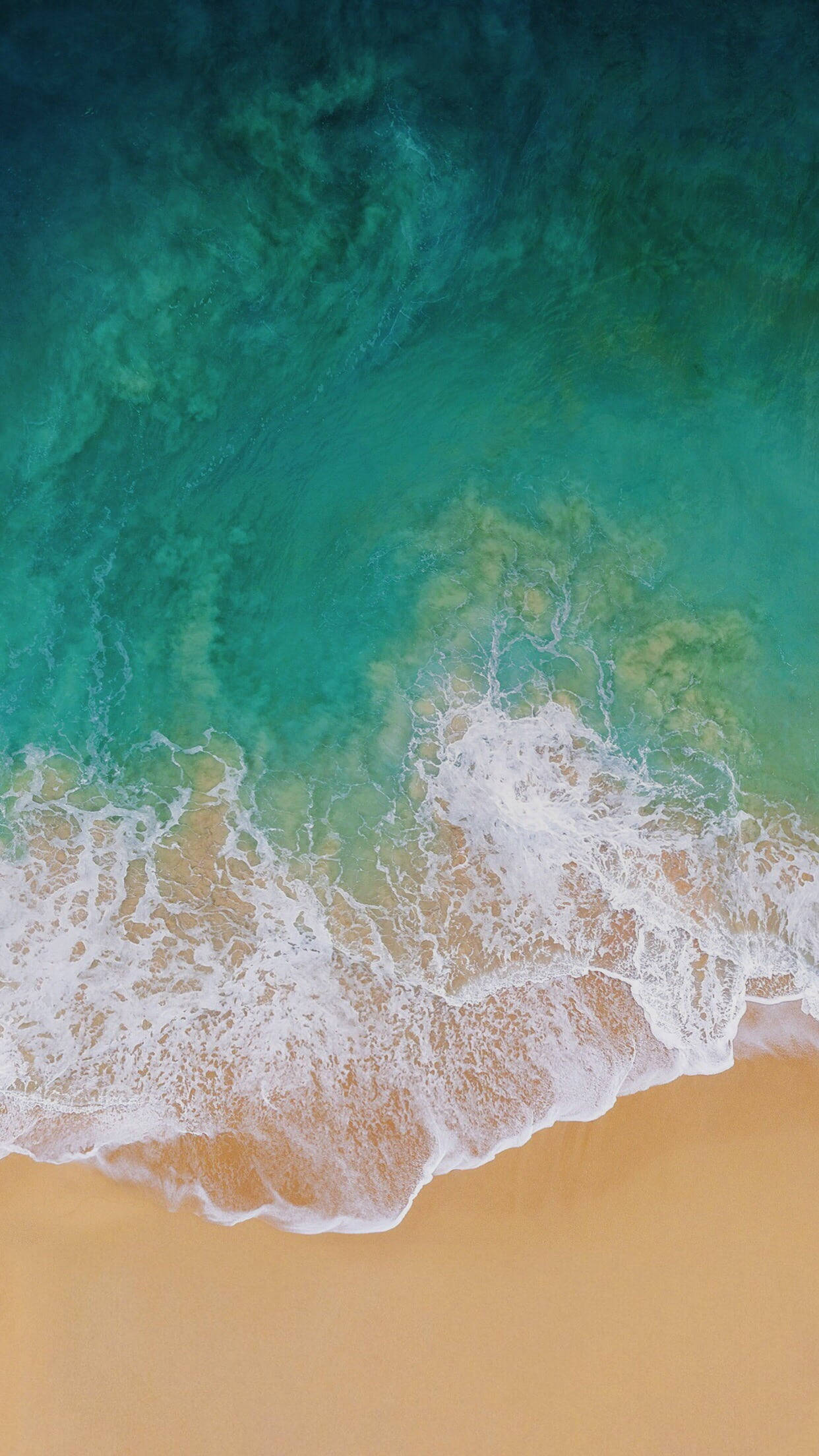 iPhone X, turquoise ocean waves, golden sand, Full HD Phone Wallpaper