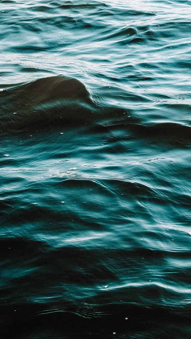 deep teal, ocean waves, subtle ripples, HD Phone Wallpaper
