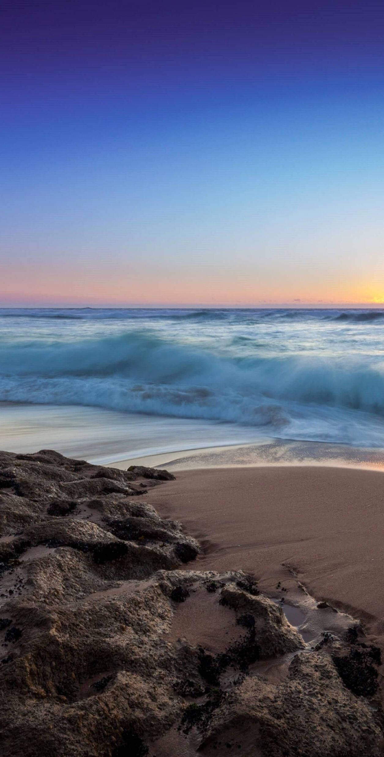 ocean waves, sunset, turquoise waves, Full HD Phone Wallpaper