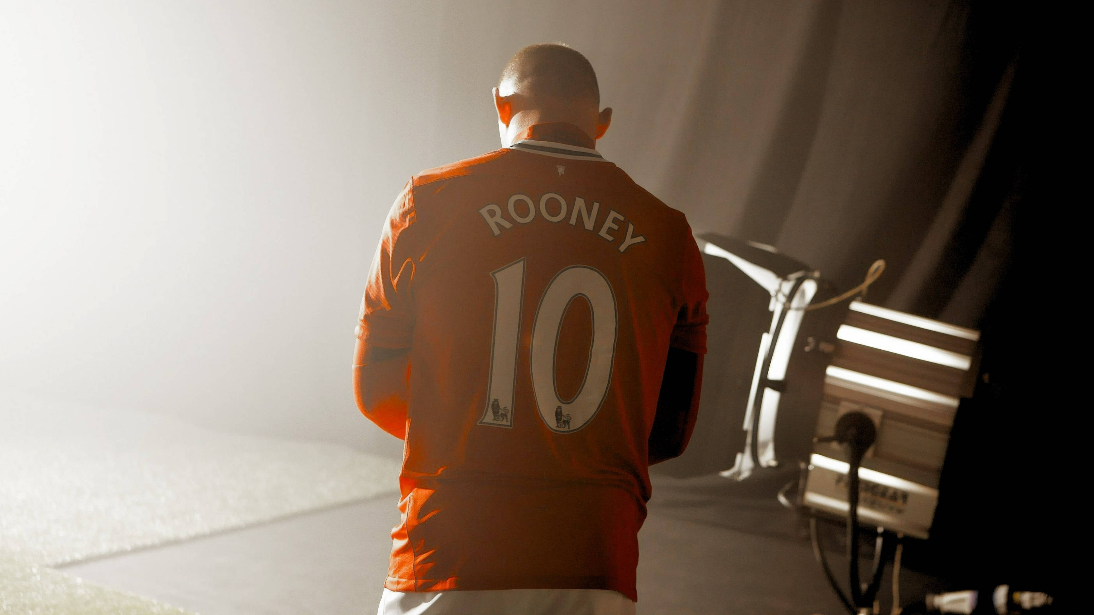 Wayne Rooney, Rooney 10 jersey, orange, 4K Desktop Wallpaper