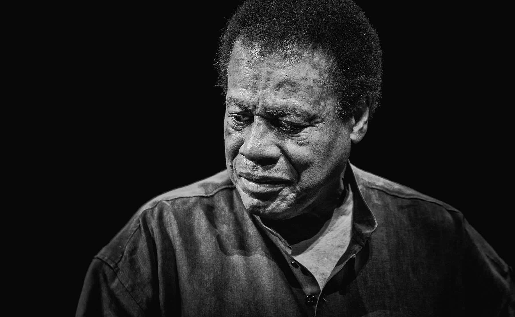 Wayne Shorter, black and white, close-up portrait, HD Desktop Wallpaper