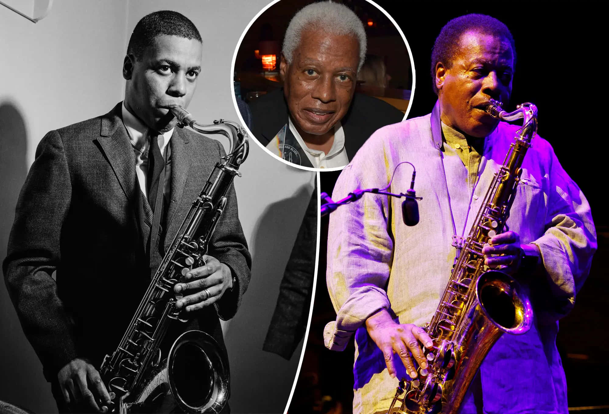 Wayne Shorter, jazz saxophonists, black and white portrait, Full HD Desktop Wallpaper