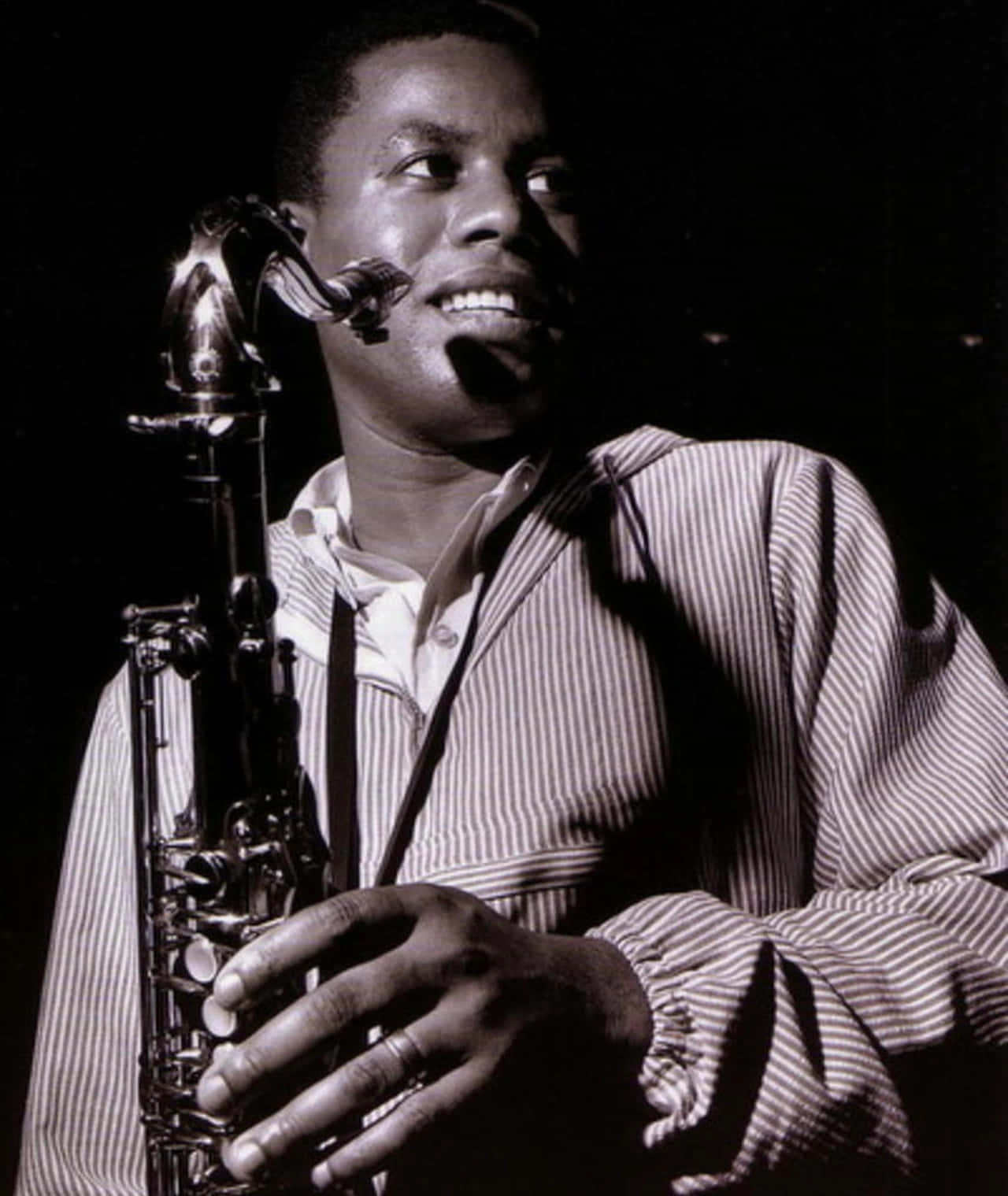 Wayne Shorter, jazz saxophonist, striped shirt, HD Phone Wallpaper