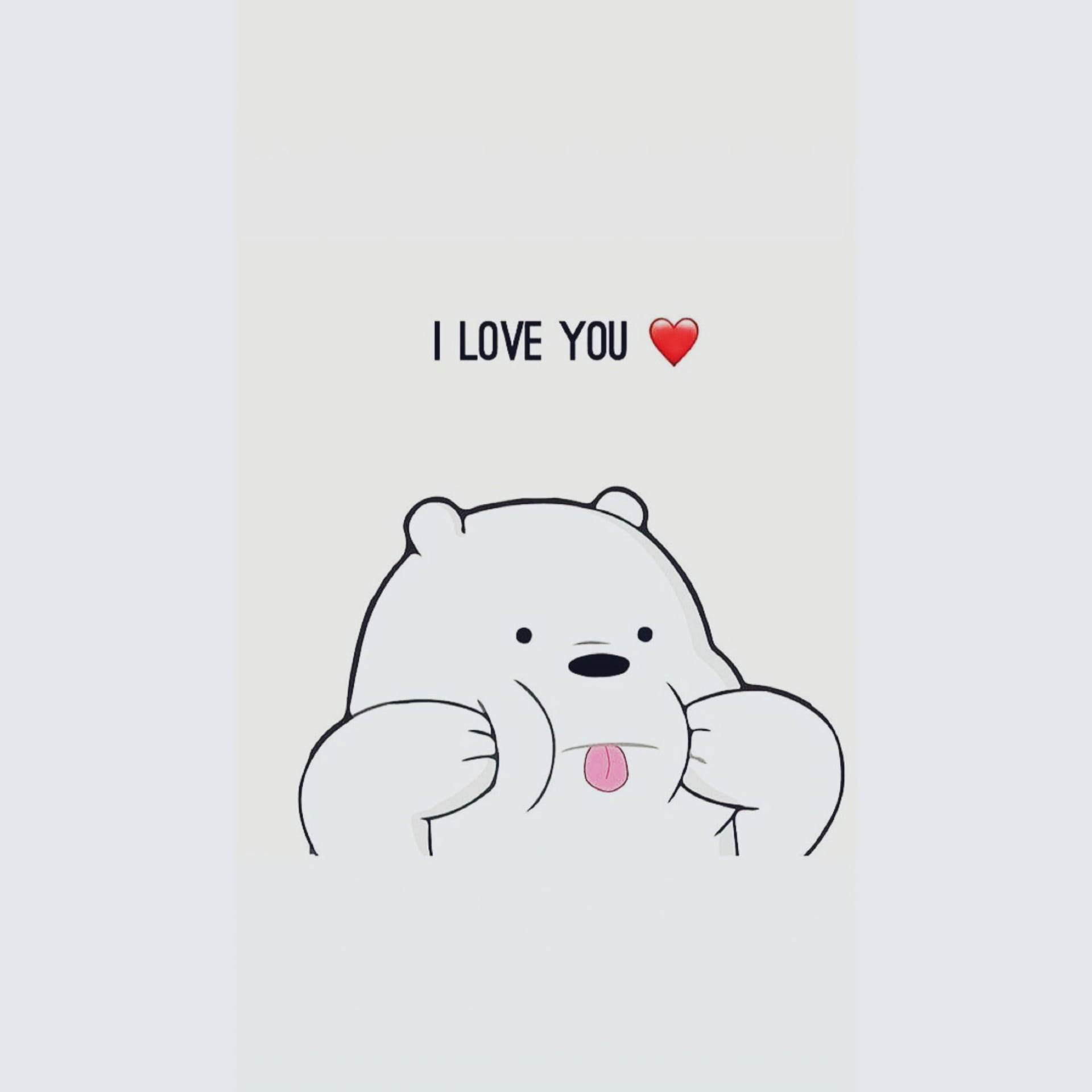 We Bare Bears Aesthetic, I LOVE YOU, red heart, Full HD Desktop Wallpaper