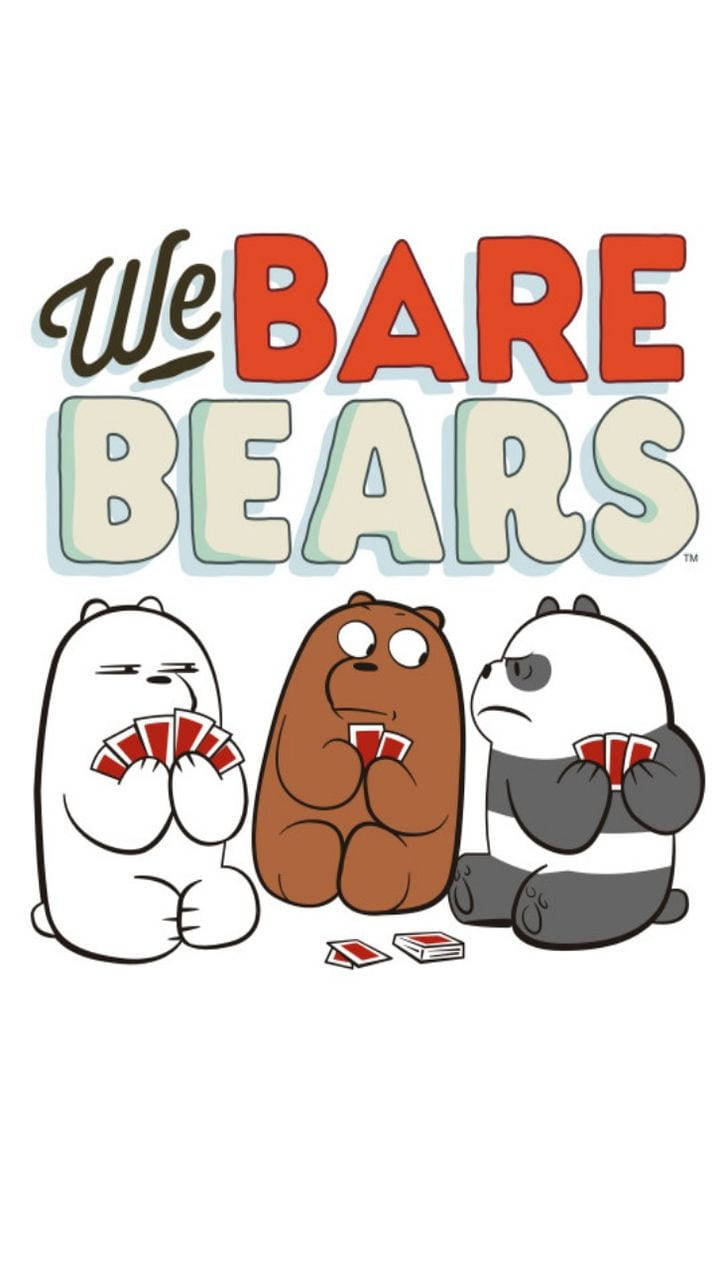 We Bare Bears, playing cards, red playing cards, HD Phone Wallpaper