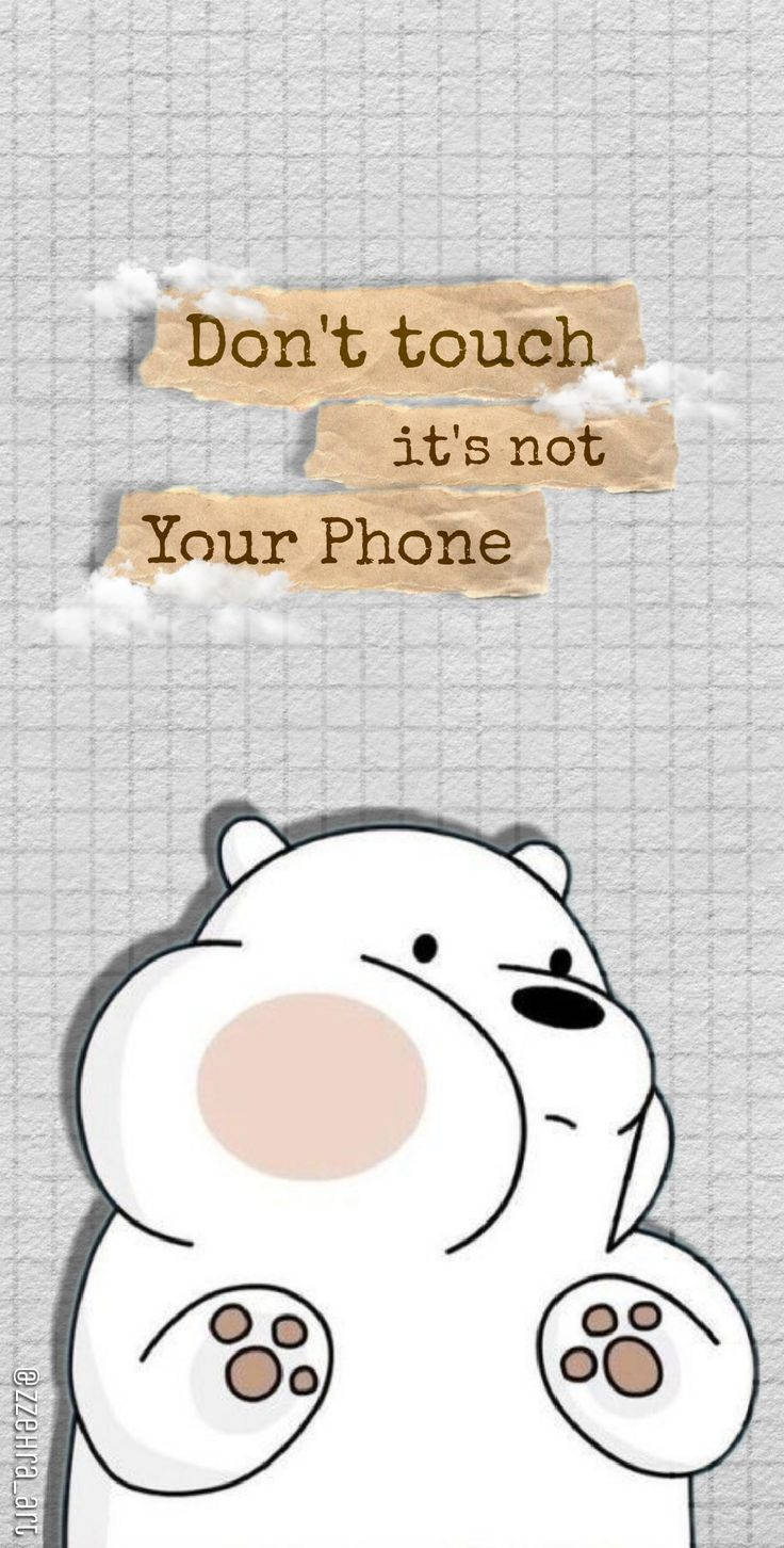 Aesthetic Cartoon Squished Ice Bear, polar bear, blush, HD Phone Wallpaper