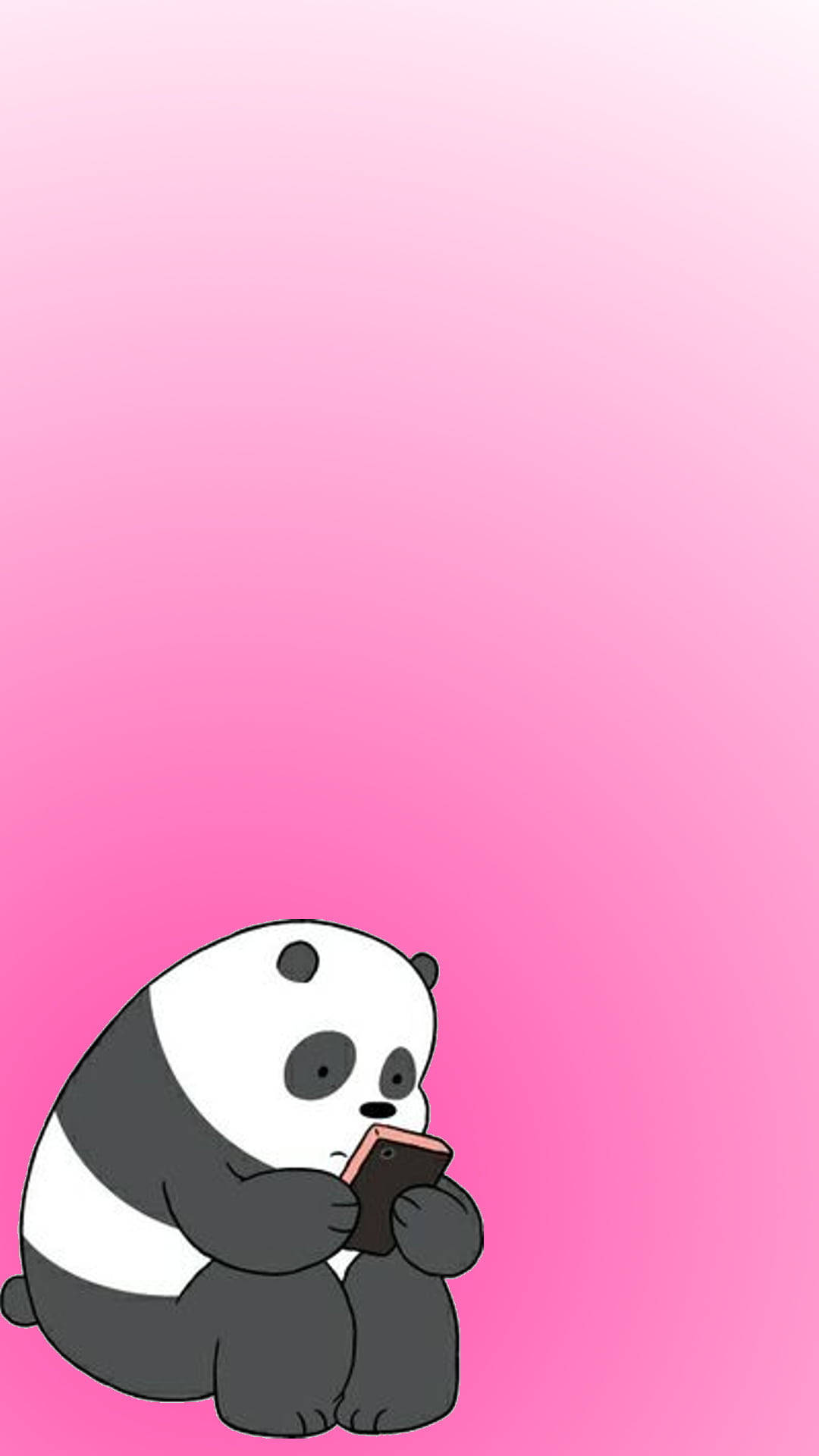 We Bare Bears, pink gradient, panda, Full HD Phone Wallpaper