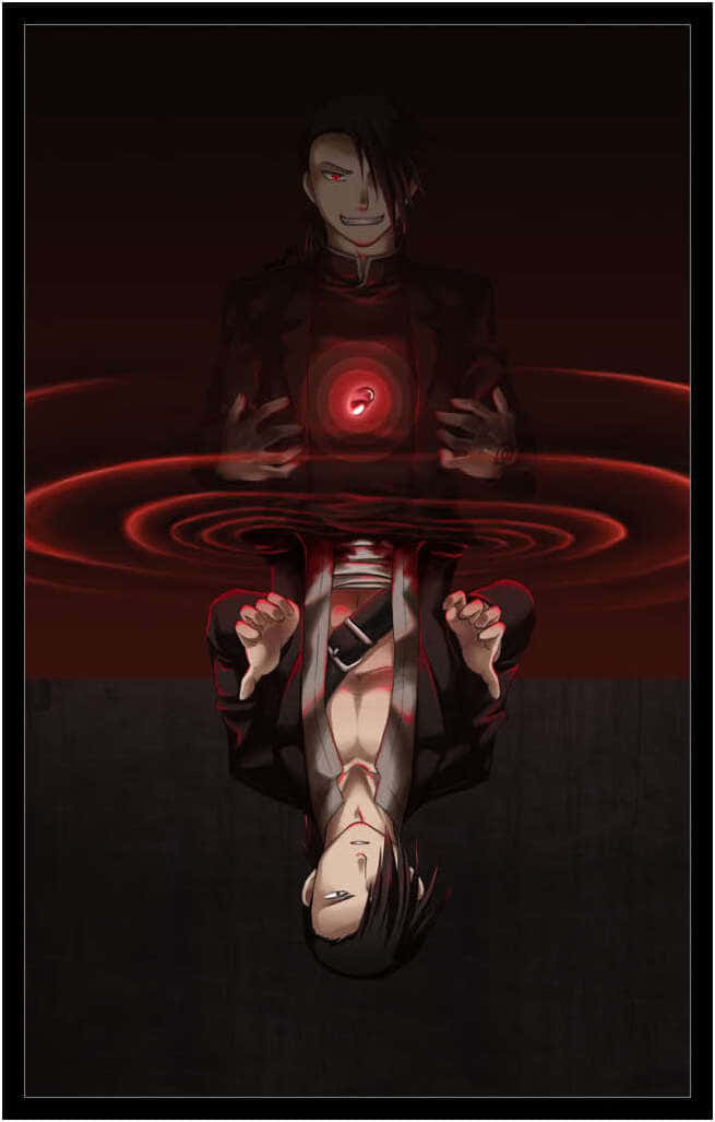 greed, blood-red energy, glowing red eyes, SD Phone Wallpaper