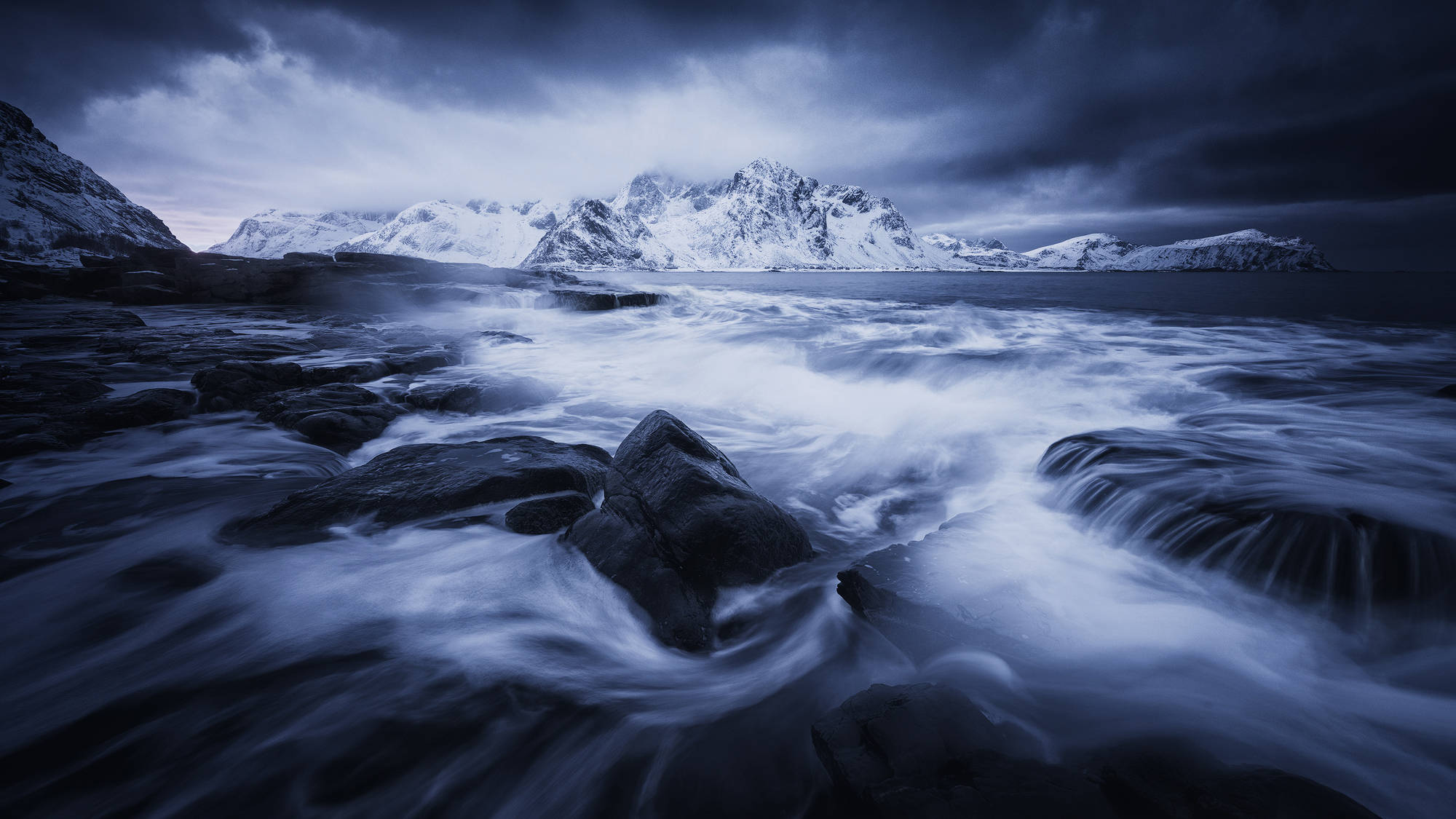 foggy weather, gloomy sky, stormy twilight sky, Full HD Desktop Wallpaper