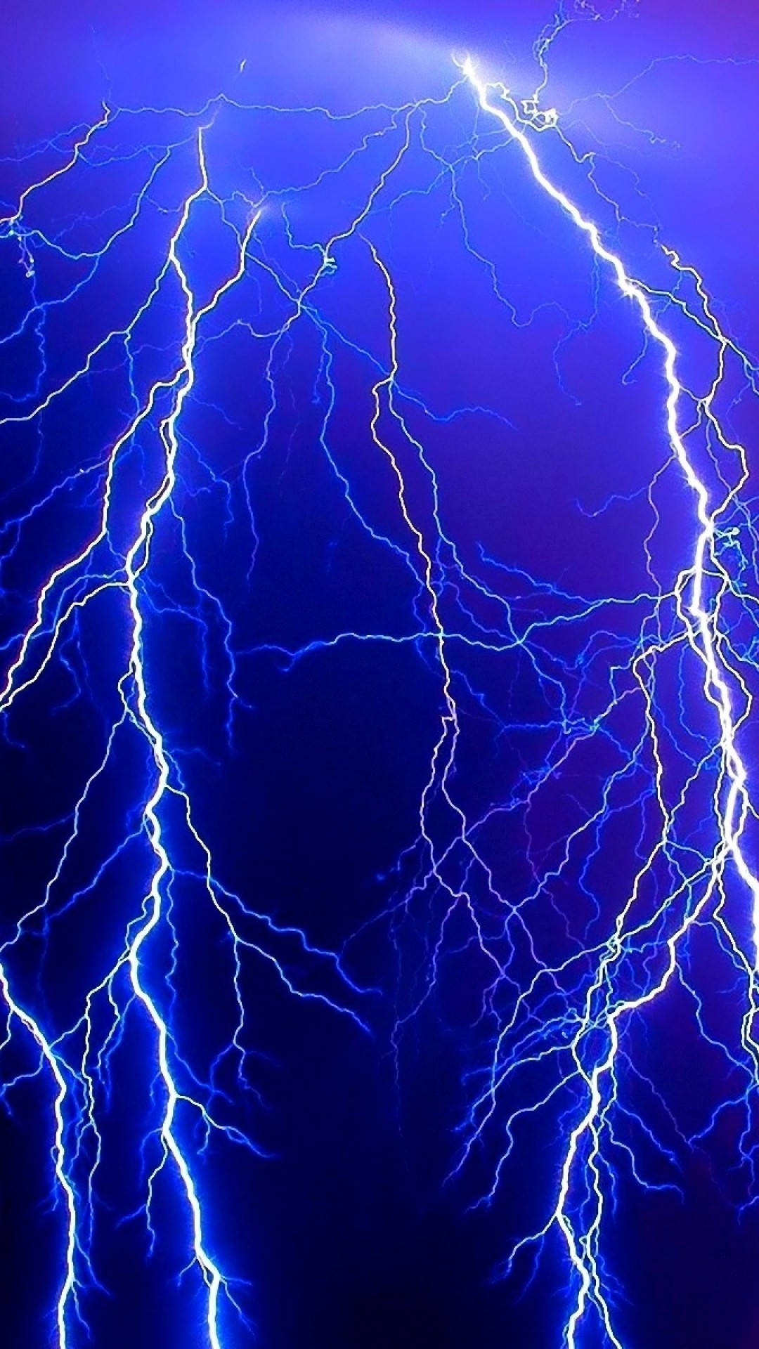 lightning bolts, deep indigo sky, dramatic natural storm, Full HD Phone Wallpaper